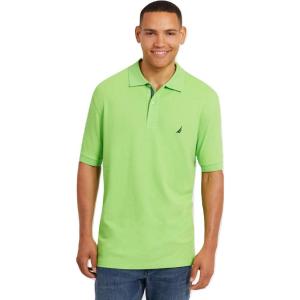 imageNautica mens Short Sleeve Stretch Solid Deck Polo ShirtLime Surf