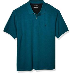 imageNautica mens Short Sleeve Stretch Solid Deck Polo ShirtOcean Depths Heather