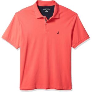 imageNautica mens Short Sleeve Stretch Solid Deck Polo ShirtParadise Pink