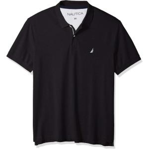 imageNautica mens Short Sleeve Stretch Solid Deck Polo ShirtTrue Black