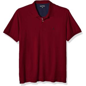 imageNautica mens Short Sleeve Stretch Solid Deck Polo ShirtZinfandel