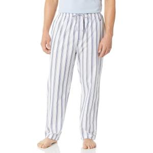 imageNautica mens Soft Woven 100 Cotton Elastic Waistband Sleep Pajama PantBright White
