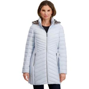 imageNautica womens Stretch Puffer Jacket Wind ampamp Waterresistant Winter Coat Faux Fur Lined HoodBlue
