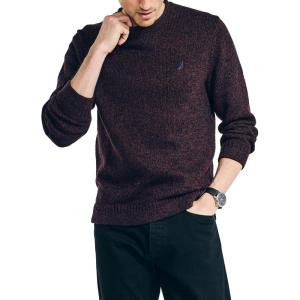 imageNautica Mens Nautica Rolled Crewneck SweaterShipwreck Burgundy