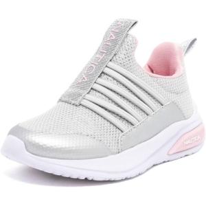 imageNautica Kids Athletic SlipOn Sneakers  Comfortable Bungee Running Shoes for Boys and Girls  Stylish and Supportive Footwear for Active Kids Big KidLittle KidToddlerGrey Silver Pink