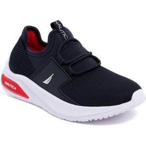 imageNautica Kids Athletic SlipOn Sneakers  Comfortable Bungee Running Shoes for Boys and Girls  Stylish and Supportive Footwear for Active Kids Big KidLittle KidToddlerNavy Redmolded 2