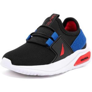imageNautica Kids Athletic SlipOn Sneakers  Comfortable Bungee Running Shoes for Boys and Girls  Stylish and Supportive Footwear for Active Kids Big KidLittle KidToddlerBlack Multi