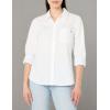 imageNautica Womens Button Front Long Sleeve Roll Tab ShirtBright White