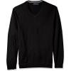 imageNautica Mens Long Sleeve Solid Classic VNeck SweaterTrue Black S71051