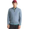 imageNautica Mens Navtech QuarterZip SweaterTextured Achor Blue Heather