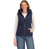imageNautica Womens Stretch Puffer Vest  WaterResistant Transitional Layer with Detachable HoodNavy Seas
