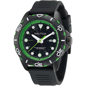 imageNautica Mens Black Silicone Strap Watch Model NAPNRS402