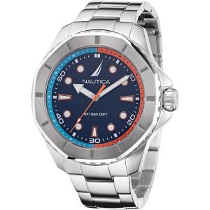 imageNautica Mens NAPKMS302 KOH May Bay Recycled 85 Stainless Steel Bracelet Watch