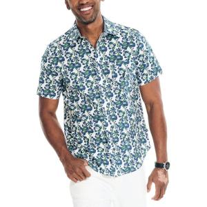 imageNautica Mens Nautica Sustainably Crafted Printed ShortSleeve ShirtMarshmallow