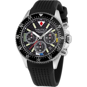 imageNautica Mens Westport WatchBlackBlackSilver