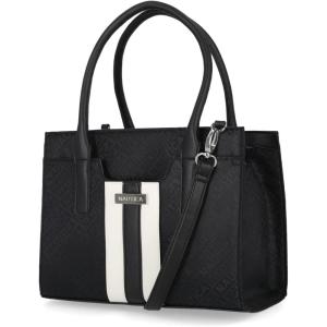 imageNautica Womens Sandy Jr Top Handel Satchel with Removable Crossbody StrapBlack Jacquard