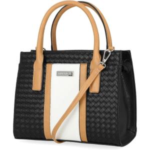 imageNautica Womens Sandy Jr Top Handel Satchel with Removable Crossbody StrapBlack Woven