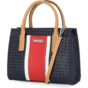 imageNautica Womens Sandy Jr Top Handel Satchel with Removable Crossbody StrapIndigo Woven