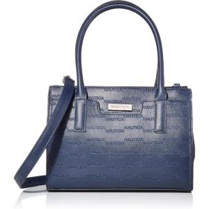 imageNautica Womens Sandy Jr Top Handel Satchel with Removable Crossbody StrapNavy Embossed Logo