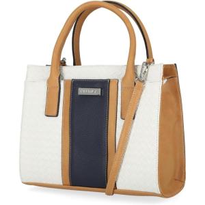 imageNautica Womens Sandy Jr Top Handel Satchel with Removable Crossbody StrapWhite Woven