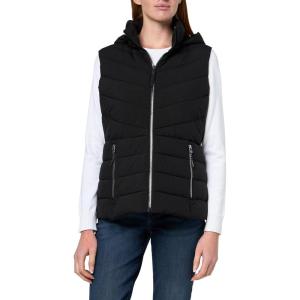 imageNautica Womens Stretch Puffer Vest  WaterResistant Transitional Layer with Detachable HoodBlack
