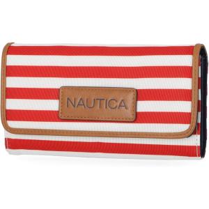 imageNautica womens The Perfect Carry All Money Manager Wallet Organizer with RFID Blocking Wallet  Organizer with RFID BlockingFuego Red II