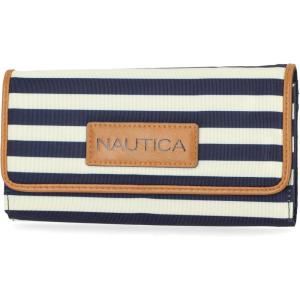 imageNautica womens The Perfect Carry All Money Manager Wallet Organizer with RFID Blocking Wallet  Organizer with RFID BlockingIndigoBoneSand