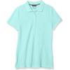 imageNautica Womens 5Button Short Sleeve Breathable 100 Cotton Polo ShirtAruba Blue