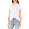 imageNautica Womens 5Button Short Sleeve Breathable 100 Cotton Polo ShirtBright White