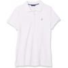 imageNautica Womens 5Button Short Sleeve Breathable 100 Cotton Polo ShirtBright White
