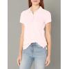 imageNautica Womens 5Button Short Sleeve Breathable 100 Cotton Polo ShirtCradle Pink