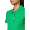 imageNautica Womens 5Button Short Sleeve Breathable 100 Cotton Polo ShirtFern