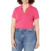 imageNautica Womens 5Button Short Sleeve Breathable 100 Cotton Polo ShirtLeis Pink