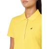 imageNautica Womens 5Button Short Sleeve Breathable 100 Cotton Polo ShirtLemon Zest