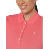 imageNautica Womens 5Button Short Sleeve Breathable 100 Cotton Polo ShirtMelon Pink