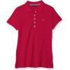 imageNautica Womens 5Button Short Sleeve Breathable 100 Cotton Polo ShirtNautica Red