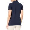 imageNautica Womens 5Button Short Sleeve Breathable 100 Cotton Polo ShirtNight Sky