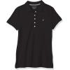 imageNautica Womens 5Button Short Sleeve Breathable 100 Cotton Polo ShirtTrue Black