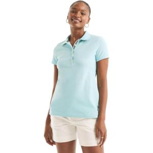 imageNautica Womens 5Button Short Sleeve Breathable 100 Cotton Polo ShirtAntigua Surf