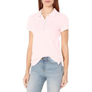 imageNautica Womens 5Button Short Sleeve Breathable 100 Cotton Polo ShirtCradle Pink