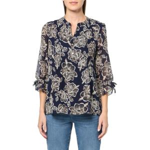 imageNautica Womens 5Button Short Sleeve Breathable 100 Cotton Polo ShirtNight Sky Blue Multi