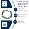 imageNautica 125 mm Cable Chain Bracelet for Men Oxidized Stainless Steel 9 Inches