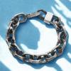 imageNautica 125 mm Cable Chain Bracelet for Men Oxidized Stainless Steel 9 Inches