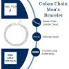 imageNautica 8 mm Cuban Chain Bracelet for Men Stainless Steel 7 Inches