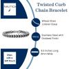 imageNautica 8 mm Twisted Curb Chain for Men Stainless Steel 85 InchesWhite