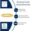 imageNautica 8 mm Twisted Curb Chain for Men Stainless Steel 85 InchesYellow