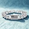 imageNautica American Flag Bracelet for Men Stainless Steel 8 Inches