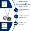 imageNautica Anchor Compass Charm Necklace for Men Oxidized Stainless Steel 28 Inches