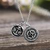 imageNautica Anchor Compass Charm Necklace for Men Oxidized Stainless Steel 28 Inches