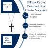 imageNautica Woven Black Cross Necklace for Men Stainless Steel 24 Inches